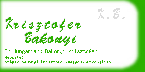 krisztofer bakonyi business card